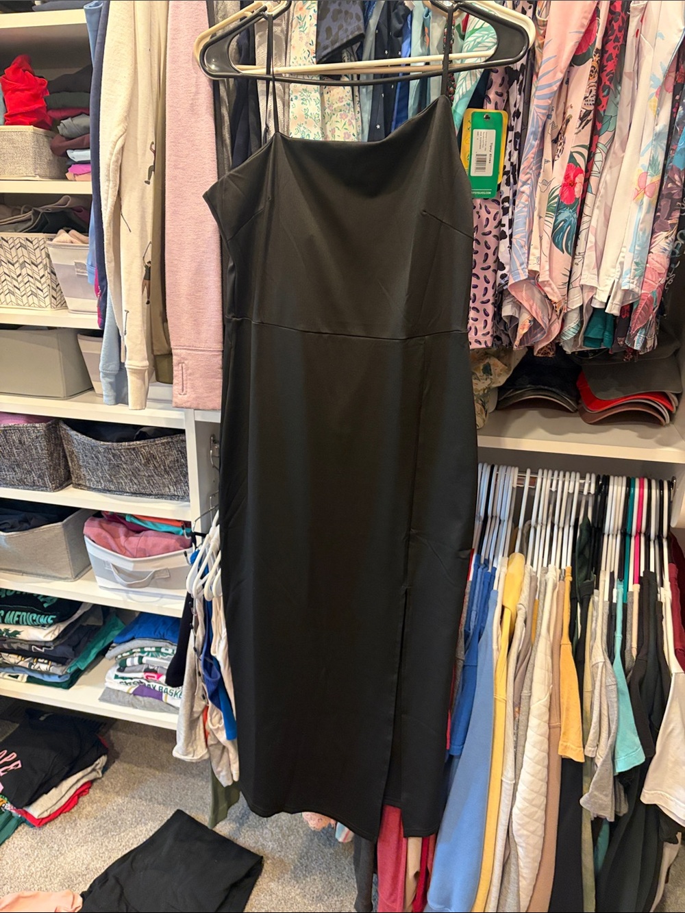 Black Strapless Midi Dress - Sleek Evening Dress